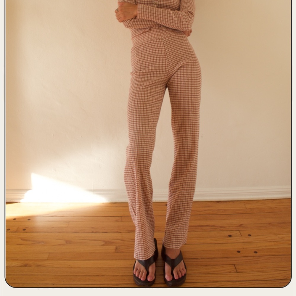 Gingham Seersucker Pants - permanent vacation tenderness pull-on stretchy pants
